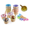 Colors Ice Cream Dessert Bowls and Spoons